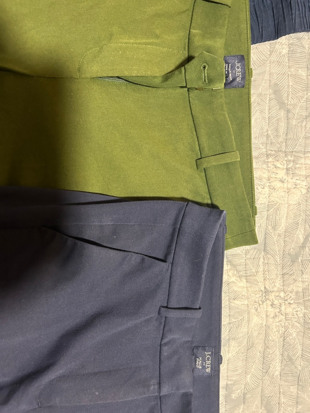 J. Crew Olive Green and Navy Tailored Trousers